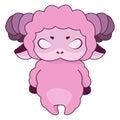 Cartoon illustration of an angry lamb.